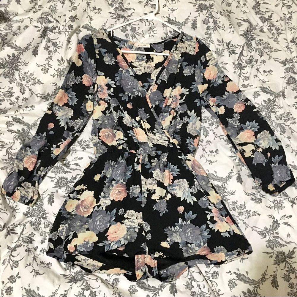 Long Sleeve Floral Romper